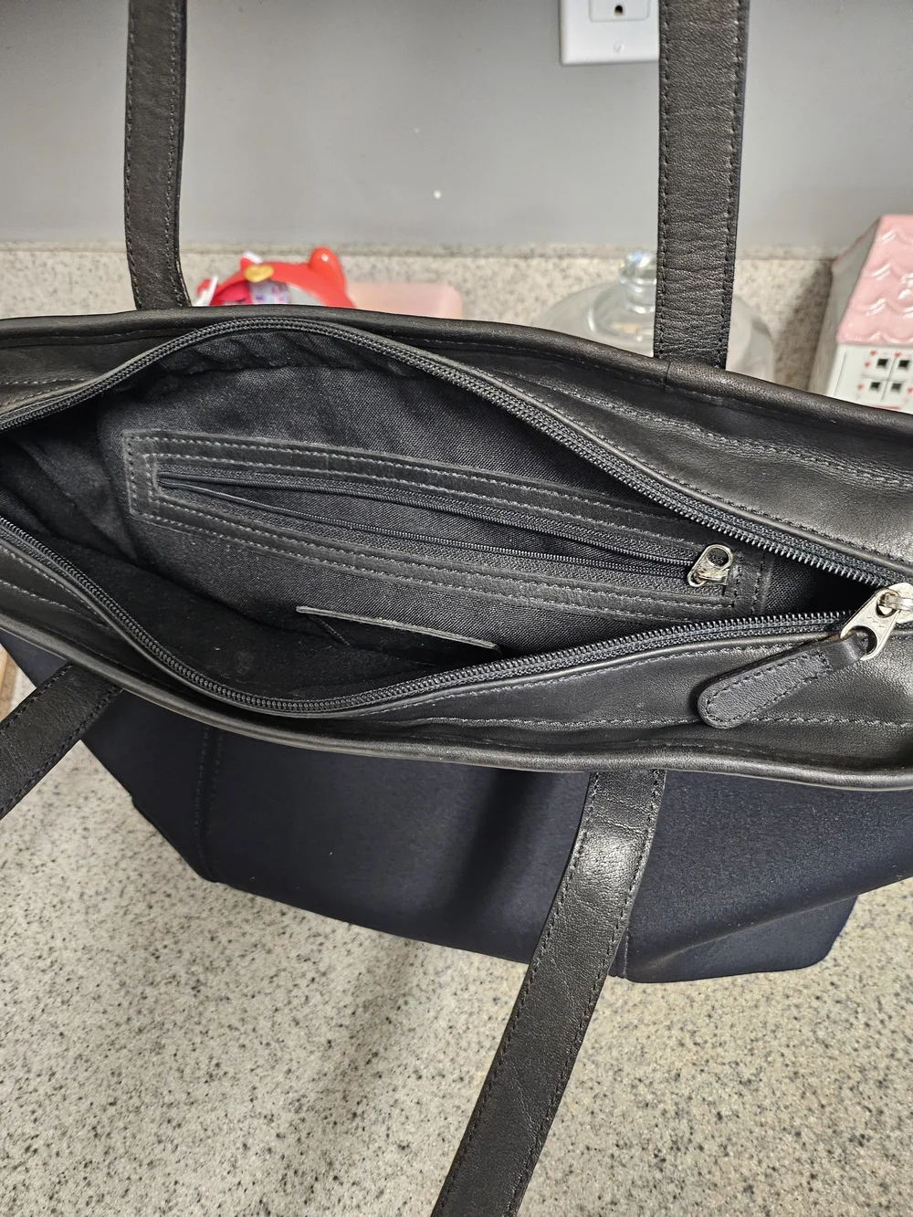 Coach Black Tote Bag with Leather Trim Vitage